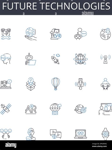 Future Technologies Line Icons Collection Advanced Innovations Modern