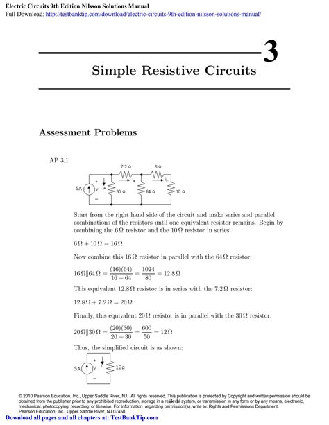 Electric Circuits Th Edition Nilsson Solutions Manual By Juanpz Issuu