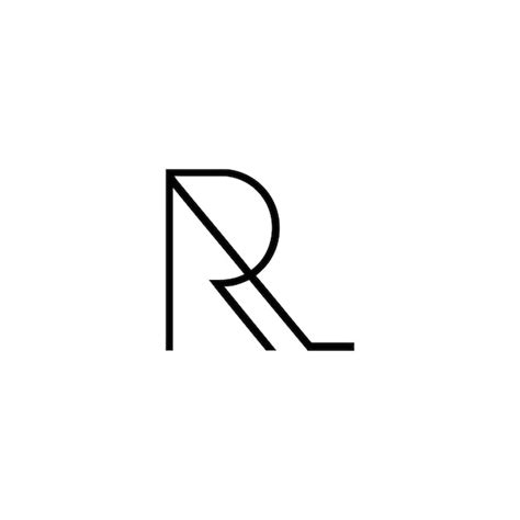 Logotipo Das Letras Iniciais Rl Vetor Premium