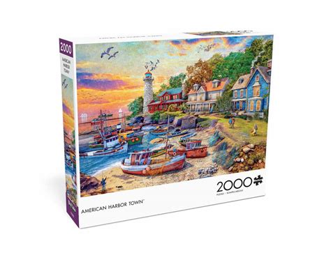 American Harbor Town 2000 Pieces Buffalo Games Puzzle Warehouse