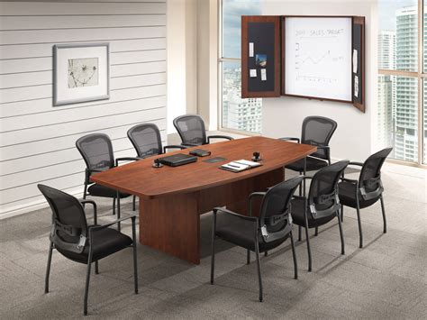 Officesource Os Laminate Collection Boat Shaped Conference Table With