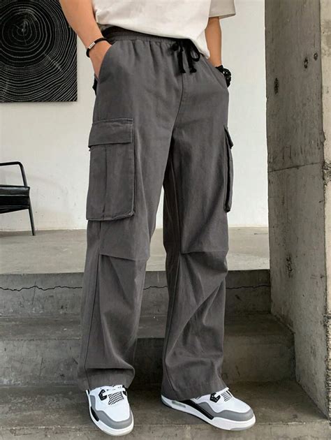 DAZY Men Flap Pocket Side Drawstring Waist Cargo Pants SHEIN USA