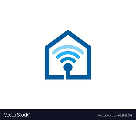 Home Wifi Logo Icon Design Royalty Free Vector Image