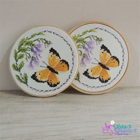 Borboleta Ponto Cruz Bordado Por Silvia Shigueo Butterfly Cross Stitch