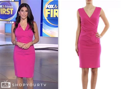 Fox And Friends July 2024 Brooke Singmans Pink Surplice Sheath Dress