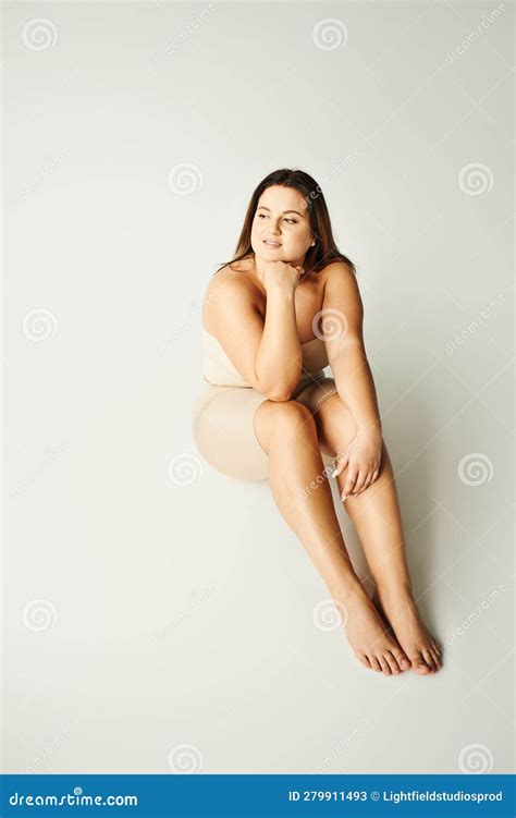 Full Length Of Dreamy Plus Size Stock Image Image Of Curves