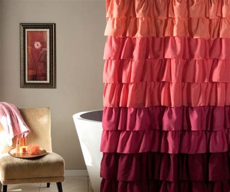 Ruffle shower curtain – a touch of romance for your bathroom