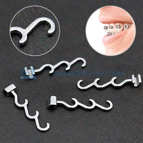 Dental Sliding Activity Hook Orthodontic Long Curved Crimpable Hook