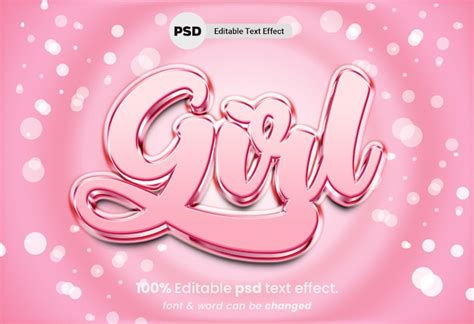 Chica Efecto De Texto 3d Editable Archivo PSD Premium