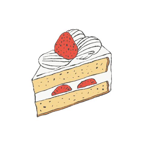 苺のショートケーキのイラスト Raddieyのフリー素材 イラスト フリー素材 食べ物 イラスト