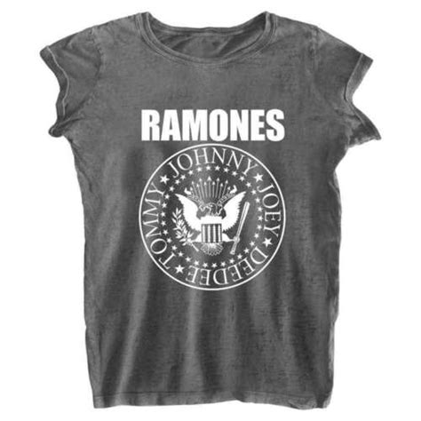 Ramones T Shirt Presidential Seal Logo New Official Womens Charcoal