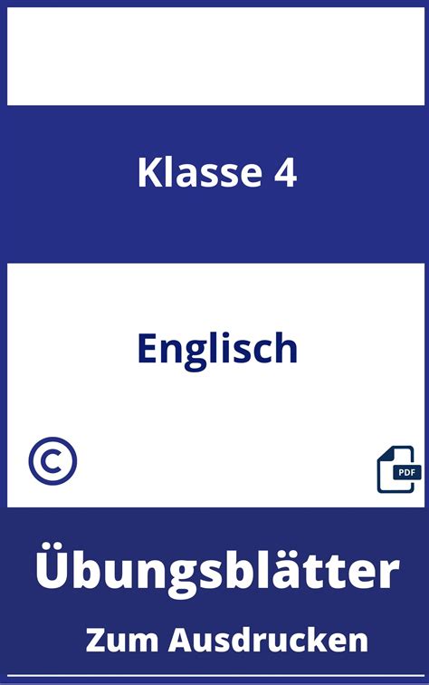 Bungsbl Tter Klasse Englisch