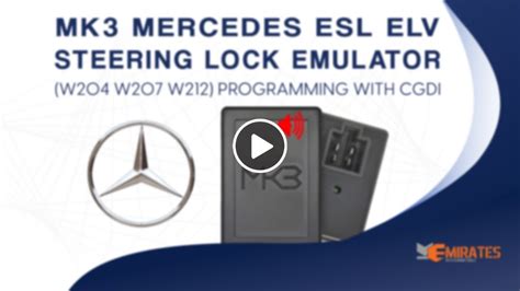 MK3 Mercedes ESL ELV Steering Lock Emulator W204 W207 W212 Programming