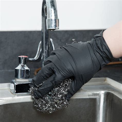 Lavex Pro Nitrile Black Mil Heavy Duty Powder Free Textured Gloves