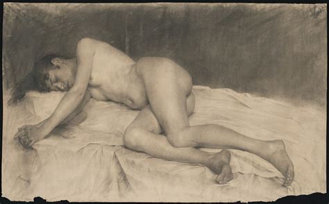 Lying Female Nude By Jozef Hanula Artvee
