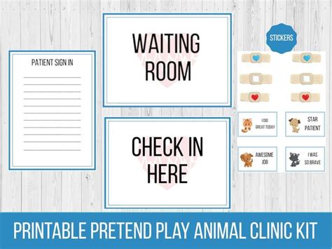 Pretend Vet Clinic Digital Download Veterinary Office Etsy Pretend