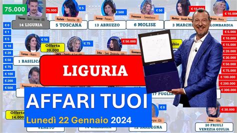 Affari Tuoi Luned Gennaio Con La Liguria I Pacchi Aperti In