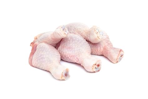 Premium Photo Fresh Raw Chicken Drumsticks On A White Background