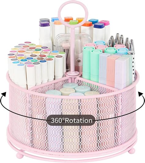 Spacrea Pencil Holder For Desk 360 Degree Rotating Pen Organizer Desk Organizer