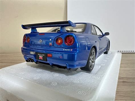 Autoart 118 Nissan Skyline Gt R Gtr R34 Blue Diecast Car Model Japan Jdm Hobbies And Toys Toys