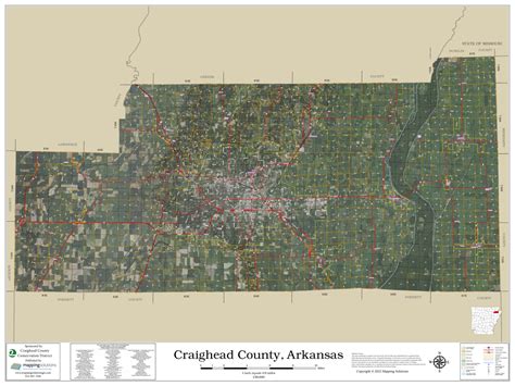 Craighead County Arkansas 2022 Aerial Wall Map Mapping Solutions