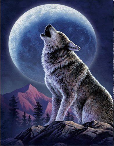 Wolf howling painting - nerymart