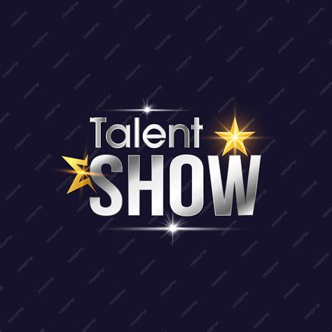 Talent Show Logo Argent Doré Pour Les événements Vecteur Premium