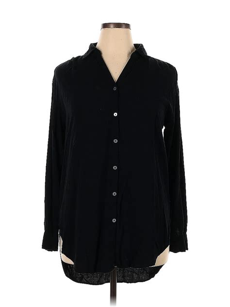 Knox Rose Black Long Sleeve Blouse Size Xl 52 Off Thredup