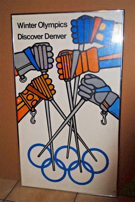 Art Rare 1976 Olympic Winter Games Denver Colorado Usa Poster Skiing