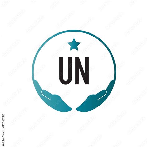 Initial Letter Un Hand Care Logo Design Template Creative Health And