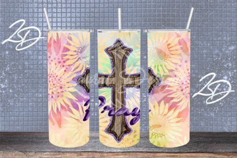 Wooden Cross Sublimation Tumbler Design Illustration Par Zaural Designs · Creative Fabrica