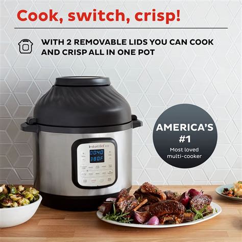 Instant Pot® Duo Crisp™ Air Fryer 8 Quart Multi Use Pressure Cooker Instant Home