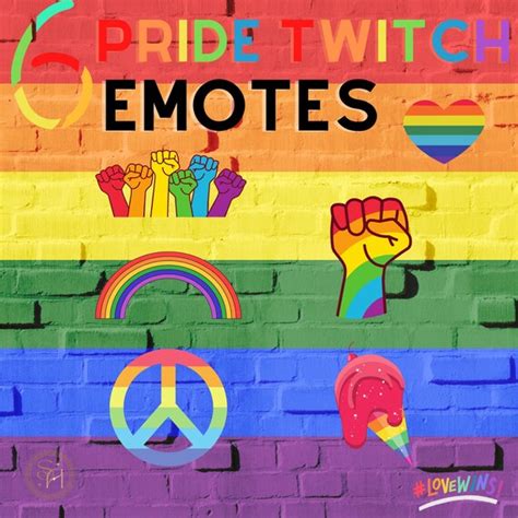 6 Gay Pride Twitch Emote Pack LGBTQIA Emotes 112x112 Etsy