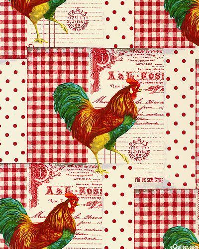 French Market Roosters Prance Cherry Red Chicken Clip Art Hen