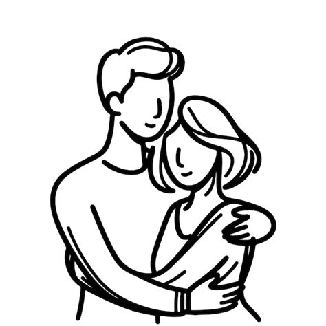 Premium Vector Continuous Line Drawing Of Romantic Couple Hug Single