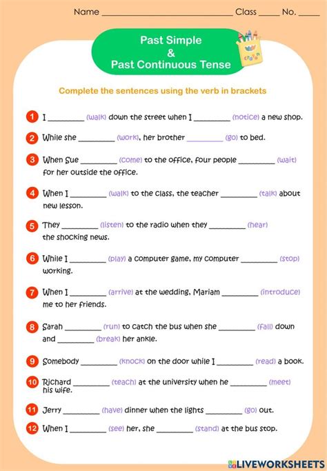 Past Simple And Continuous Tense Worksheet