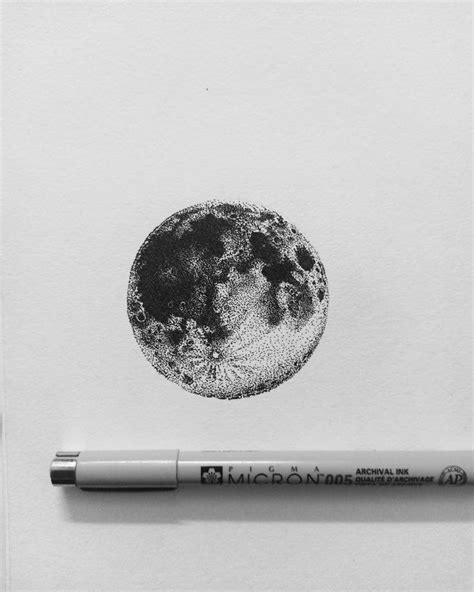 Moon Stippling In 2023 Pen Art Micron Pen Art Flower Art Drawing