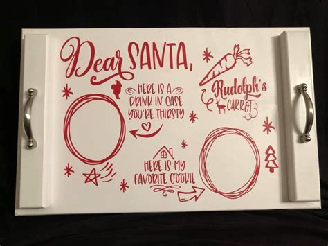 Dear Santa Milk And Cookie Tray White Wenger Designs