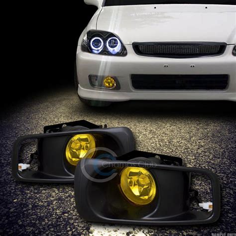 Buy Jdm Yellow Clear Front Bumper Fog Lights Lamps Switch Honda