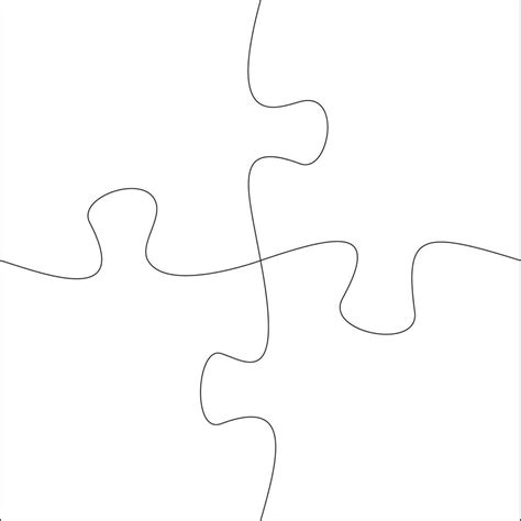 Jigsaw pieces template. Four jigsaw puzzle parts 23547763 Vector Art at ...