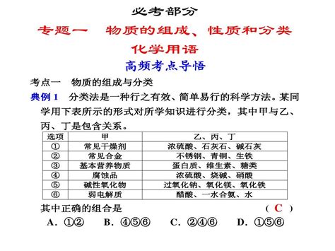 2012届步步高高考化学考前三个月专题复习课件：专题1物质的组成、性质和分类化学word文档在线阅读与下载无忧文档