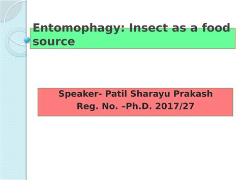 (PDF) Entomophagy