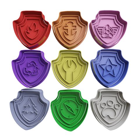 Set Paw Patrol Insignia Cortador De Galletas Stl Cortador De Galletas Stl