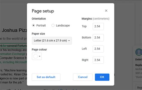 Page Layout And Text Alignment In Google Docs Proofeds Writing Tips