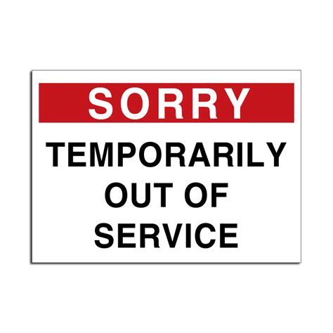 Out Of Service Sign Printable