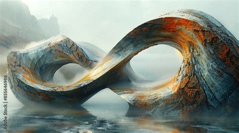 artistic depiction  infinity symbols   flowing water