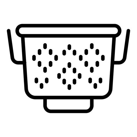 Cooking Colander Icon Outline Vector Utensil Sieve Vector Art