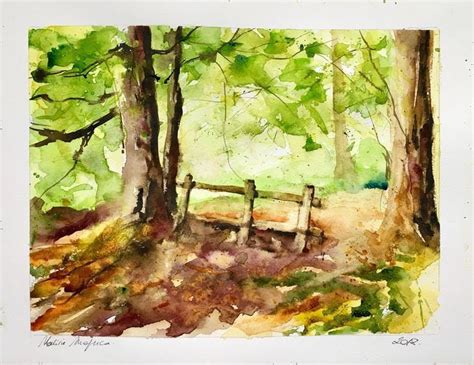 30x40 cm by Valérie Mafrica Watercolor landscape paintings