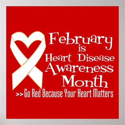 February Is Heart Disease Awareness Month Poster