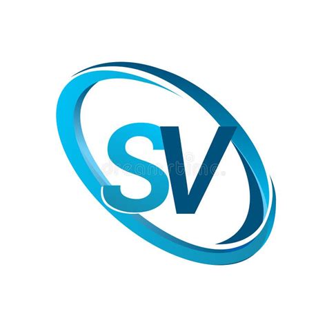 Letter Sv Logotype Design For Company Name Colored Blue Swoosh Vector